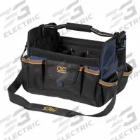 CLC Tool Tote: 14 in W x 11 in D x 11 in H, Black, Polyester, 21 Pockets, 21 Inside Pockets (MPN 1578). Key specifications — Color: Black; Brand: CLC; Material: Polyester.