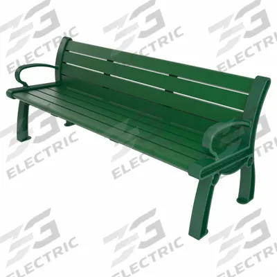 ULTRASITE Heritage Outdoor Bench: Heritage, 72 in Overall Lg, 30 in Overall Ht, Green - Vandal Resistant Resinwood Benches