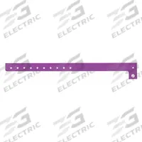 ID Wristband: No Legend, 10 in Overall Lg, 5/8 in Overall Wd, Plastic, Purple, 500 PK (MPN P1-08). Key specifications — attr1126094: Purple.