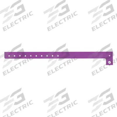 ID Wristband: No Legend, 10 in Overall Lg, 5/8 in Overall Wd, Plastic, Purple - Security Wristbands
