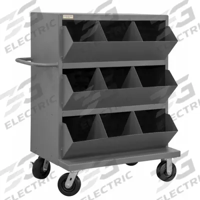 APPROVED VENDOR Mobile Storage Bin: 36 in x 24 in x 49 1/4 in, 9 Compartments - Mobile Stacking Bin Units