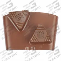 HUSQVARNA Grinding Tool: Hard, 50 Grit, Brown, 2 Segments, Concrete, Clockwise/Counterclockwise (MPN ELITE-GRIND EZ H50 DS). Key specifications — attr81237: Brown; attr81244: Metal; attr122184: Grinding Tool; attr122180: Hard Concrete; attr81239: 970603501; attr122178: Triangle; attr81227: HUSQVARNA.