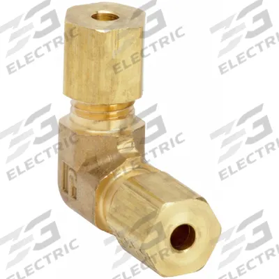PARKER Compression Fitting Elbow: 3/16 in OD x 3/16 in OD Fitting Size, Brass - Standard Sleeve Brass Compression Fittings