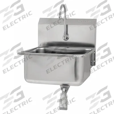 SANI-LAV Hands-Free Sink: 1 Stations, 10 in Bowl Dp, 19 in Bowl Lg, 16 in Bowl Wd - One-Station Wall-Mounted Hand Sinks with Faucets