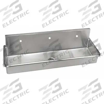 JUST MANUFACTURING Wash-Up Sink: 3 Stations, 8 in Bowl Dp, 57 in Bowl Lg, 16 1/2 in Bowl Wd - Three-Station Wall-Mounted Wash Stations without Faucets