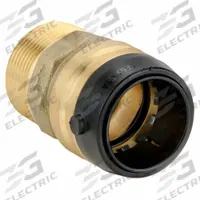 SHARKBITE Push-Fit Adapter Fitting: 1 1/4 in OD x 1 1/4 in OD Size, Push-to-Connect x MNPT, Brass (MPN UXL113532M). Key specifications — Brand: SHARKBITE.