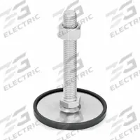 JW WINCO Male-End Leveling Mount: Swiveling Stud, 3/8"-16 Thread Size, 2.36 in, 3,147 lbf Capacity (MPN 41-60-3/8X16-150-D1-SK). Key specifications — Finish: Plain; Base Shape: Round; Load Capacity: 3,147 lbf; Thrust Pad Material: Buna-N; Includes: Rubber Pad; Hex Size: 11/16 in.
