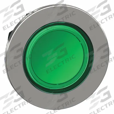 SCHNEIDER Pilot Light Head: 30 mm Panel Mounting Hole Dia, Green, Smooth, LED - Pilot-Light Heads