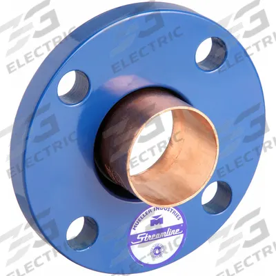 STREAMLINE Sweat Fitting Adapter: 2 1/2 in CTS x 2 1/2 in CTS, Cup x Flange - Low-Lead Cast Copper & Bronze Tube Flanges