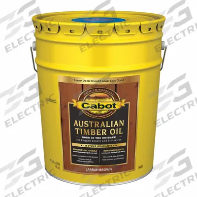 CABOT Wood Stain: Exterior, Oil, 5 gal Container Size, Wood, Flat, Jarrah Brown - Combination Wood Stain & Sealers
