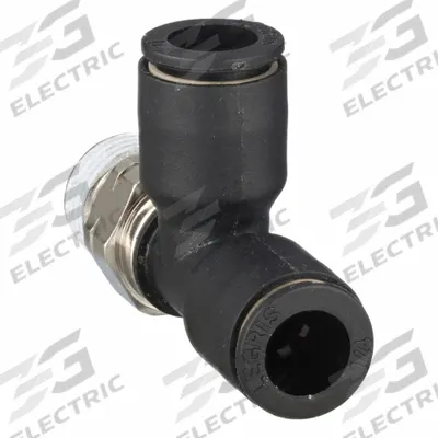 LEGRIS Push-Fit Tee Fitting: 1/4 in OD x 1/4 in OD x 1/8 in Pipe Size, Tube x Tube x MNPT - Nylon & Nickel-Plated Brass Tube Fittings