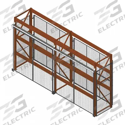 WIRECRAFTERS Enclosure Kit: 2 Bays, 96 in x 42 in x 120 in, 10 ga, Steel, Powder Coated - Wire Mesh Pallet Rack Enclosure Kits