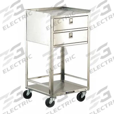 LAKESIDE Corrosion-Resistant Mobile Medical Equipment Stand: Stainless Steel, (4) Swivel - Corrosion-Resistant Mobile Medical Equipment Stands