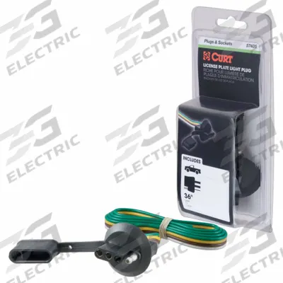 CURT Automotive Electrical Plug: 4-Way Flat, 36 in Wire Lg (MPN 57405) - Fleet and Vehicle Maintenance