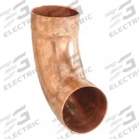 NIBCO Sweat Fitting Elbow: 1 1/2 in CTS x 1 1/2 in CTS, Cup x FTG, Wrot Copper (MPN 907LT 11/2)