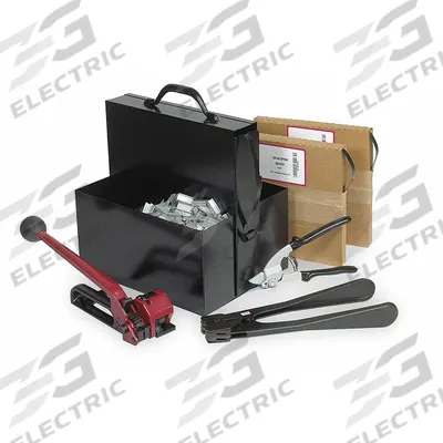 APPROVED VENDOR Steel Strapping Kit: Fits 3/4 in Strap Wd, 0.02 in Thick - Portable Strapping, Tensioner, Sealer, Cutter, Seals & Tool Box