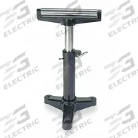 DAYTON Material Support Stand: 14 in Roller Wd, 16 1/4 in Overall Wd, 23 in Min. Ht, 37 in Max. Ht (MPN 6A819). Key specifications — Brand: DAYTON; Stand Material: Steel; Color: Gray.