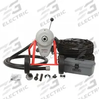 RIDGID Sectional Drain Cleaning Machine: Corded, K-1500, 8 in Max. Pipe Dia., 7 Sections, 60 Hz Freq (MPN K-1500B)
