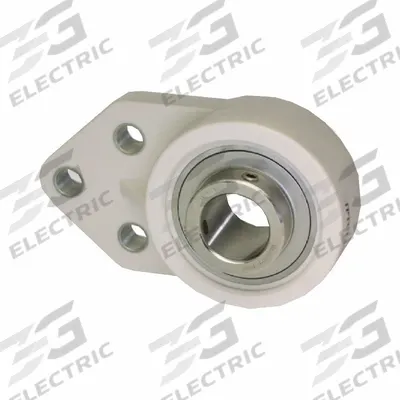 IPTCI BEARINGS 3 Bolt Flange Bearing: Radial Ball, 1 3/16 in Bore, PBT Plastic - Washdown Flange-Mount Ball Bearings