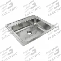 JUST MANUFACTURING Bowl Drop-In Sink: 22 in Overall Lg, 19 1/2 in Overall Wd, 6 1/2 in Bowl Dp (MPN SLNADA1921A654-J). Key specifications — Brand: JUST MANUFACTURING; Color Family: Silver/Gray.