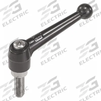 KIPP Adjustable Handle: Zinc w/ SS Thread, 5/8"-11 - Ball-Style Adjustable Handles with Threaded Stud