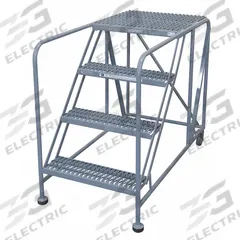 COTTERMAN Mobile Work Platform: 3.3 ft Platform Ht - Max, 24 in x 48 in, Steel, 800 lb Load Capacity (MPN 4WP2448A3B8AC1P6). Key specifications — Folding: Not Foldable; Mobility: Rolling; Components Included: Rubber Foot Pads; Use Location: Indoor; Brand: COTTERMAN; Color: Gray; Height Adjustability: Fixed Height; Includes Handrails: Handrails Not Included.