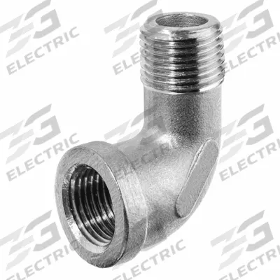USA INDUSTRIALS Metal Pipe Elbow: 90° Elbow, 1/8 in x 1/8 in, Class 125 - Chrome-Plated Threaded Low-Pressure Pipe Fittings