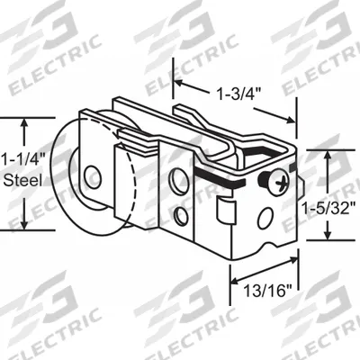 APPROVED VENDOR Roller: 1 5/32 in Lg, 13/16 in Wd - Hanging Door Rollers