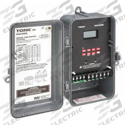 TORK Electronic Timer: 365 day, Astronomic, 120/208-240/277V AC, SPDT - Digital Timer Switches