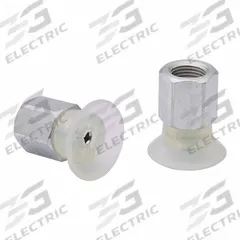 SCHMALZ Vacuum Pad Assembly: Flat, 1/8 in NPT Vacuum Port, 2.6 mm Pad Dia, Clear, 23.3 mm Pad Ht (MPN 10.01.01.15013). Key specifications — attr1019136: 10.01.01.15013; attr1019138: SCHMALZ; attr1019139: 55 A.