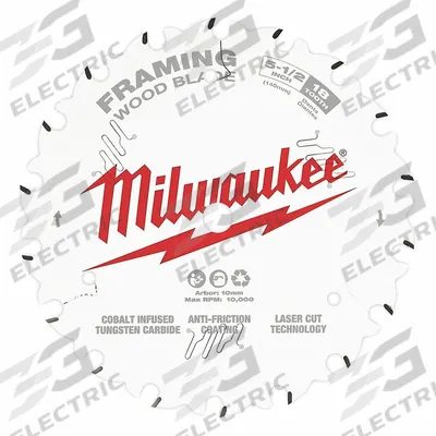 MILWAUKEE Circular Saw Blade: 5 1/2 in Blade Dia., 18 Teeth, 0.06 in Cut Wd - Wood-Cutting Blades