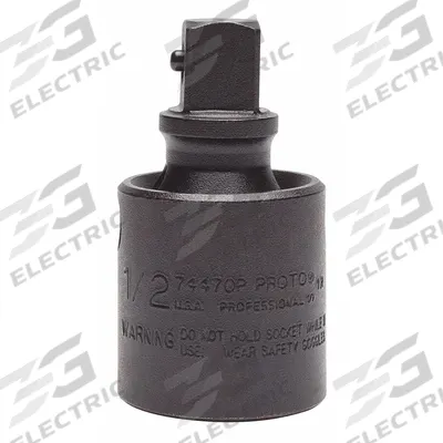 PROTO Impact Universal Joint: Black Oxide, 1/2 in Output Drive Size, Square - 1/2" Drive Flex Impact Socket Adapters