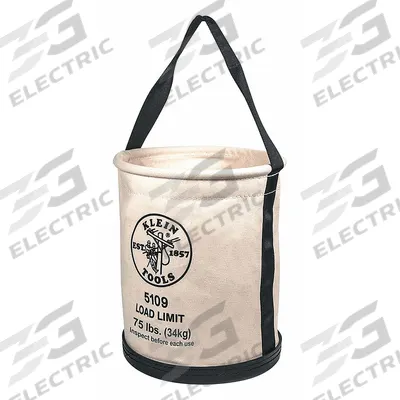 KLEIN TOOLS Bucket Bag: 12 in W x 15 in H, Off-White, Canvas, 0 Pockets - Canvas Bucket Bags