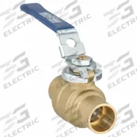 MILWAUKEE VALVE Manual Two-Way Ball Valve: 3/4 in, Brass, Straight, Sweat x Sweat, Two-Piece, Lever (MPN 3/4" BA-485BLL). Key specifications — Brand: MILWAUKEE VALVE; Handle: Locking Lever.