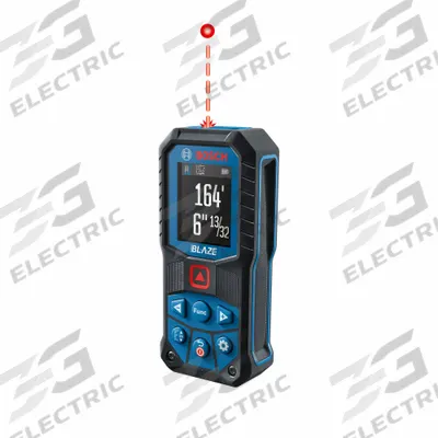 BOSCH Laser Distance Meter: Inch, 6 in – 165 ft, ± 0.0625 in, AA, Rubber, Digital - Indoor-Outdoor Laser Distance Meters