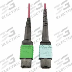 EATON TRIPP LITE Fiber Cable: (1) 16F MPO/APC Female (Green) x (1) 12F MPO/UPC Female (Aqua), Plenum (MPN N846D-05M-16CMG). Key specifications — Fire Rating: Plenum; Jacket Material: PVC; Number of Fibers: Duplex; Fiber Type: OM4; Polarity: Method B; Brand: EATON TRIPP LITE; End 1 Connection Gender: Female; End 2 Connection Gender: Female.