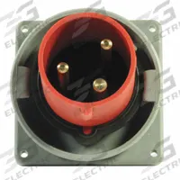 HUBBELL Pin and Sleeve Inlet: Red, 480V AC, Single Phase, 100 A, 2 Pole, 3 Wire, IEC Grounding (MPN HBL3100B7W). Key specifications — Brand: HUBBELL.