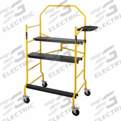 METALTECH Scaffold Tower: Steel, 11.5 in to 5 ft, 48 in x 57 in, 900 lb Load Capacity (MPN I-IMIS). Key specifications — Brand: METALTECH; Height Adjustability: Fixed Height; Included Components: (3) Platforms.