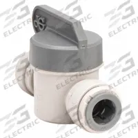JOHN GUEST Manual Two-Way Ball Valve: 3/8 in, Acetal, Straight, Push x Push (MPN PISV0412S). Key specifications — Brand: JOHN GUEST.