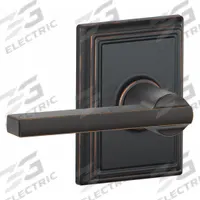 SCHLAGE Door Lockset: Passage Lever Locksets, Bronze (MPN F10 LAT 716 ADD). Key specifications — Ligature Resistance: Not Ligature-Resistant; Brand: SCHLAGE; Lockset Function ANSI Code: F75; Visual Indicator Message: No Message; Lockset Style: Latitude; ADA Compliant: No; Finish: Aged Bronze : Brass.