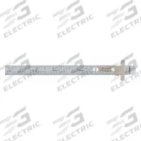 MITUTOYO Pocket Rule: 950-300, 6 in, 0.05 in Thick, 1/64 in/1 mm, Chrome, Black, Flex, Inside Read. Key specifications — attr939978: 1/64 in; attr944136: Clip; attr934745: MITUTOYO; attr944504: Inside Read; attr944509: Chrome; attr939993: Decimal; attr986193: Etched.