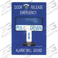 SDC Exit Push Button: 1 3/8 in Ht, 1 3/8 in Dp, 1 3/8 in Wd, Stainless Steel, Gray (MPN 492). Key specifications — Product Type: Exit Push Button; Operation Type: Hand Pull; ADA Compliant: No; Brand: SDC; Color: Gray.