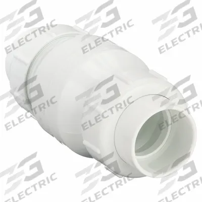 Dayton True Union Swing Waste Water Check Valve: Inline Valve Body, 2 in Pipe Size - PVC Inline Swing Check Valves