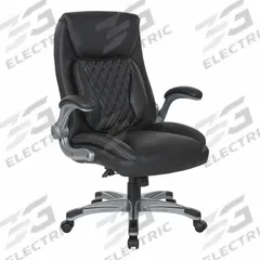 OFFICE STAR PRODUCTS Office Chair: Work Smart, Flip Up, Black, Leather Material, 24 1/4 in Back Ht (MPN ECH75137-EC3). Key specifications — attr995518: Work Smart; attr982877: Black; attr982913: Yes; attr982865: Black; attr982870: OFFICE STAR PRODUCTS; attr982901: Black.