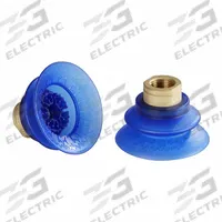SCHMALZ Vacuum Pad Assembly: Bellows, 1.5 Folds, 3/8 in NPT, 66 mm Pad Dia, Elastodur ED, Blue, 85 A (MPN 10.01.42.00026). Key specifications — attr1019101: 10.01.42.00026; attr1019103: SCHMALZ; attr1019107: 85 A.