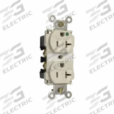 PASS & SEYMOUR Receptacle: Hospital Grade, Duplex, 5-20R, Light Almond - General Purpose Receptacles