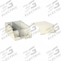 LEGRAND Fiber-Ready Divided Entrance End: 2400D, 2 in Wd, 1 in Ht, Steel, Ivory (MPN V2410DFO). Key specifications — Series: 2400D; Material: Steel; Color: Ivory; For Use With: 2400 Raceways; Brand: LEGRAND; Item: Entrance End.