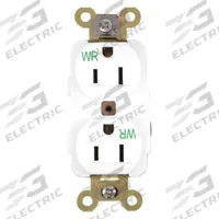 HUBBELL Receptacle: Duplex, 5-15, White, 125V AC, 15 A, 2 Pole / 3 Wire (MPN HBL5262WWR)