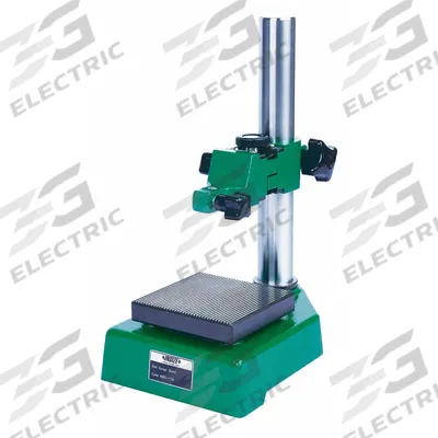INSIZE Indicator/Comparator Stand: 10-33/64 in x 7.21 in x 1.654 in, Grooved Anvil - Cast Iron & Steel Indicator Stands