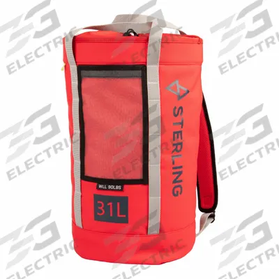 STERLING ROPE Rope Bag: Red, Rope Tie-Off, 19 1/2 in Overall Ht - Rope Bags